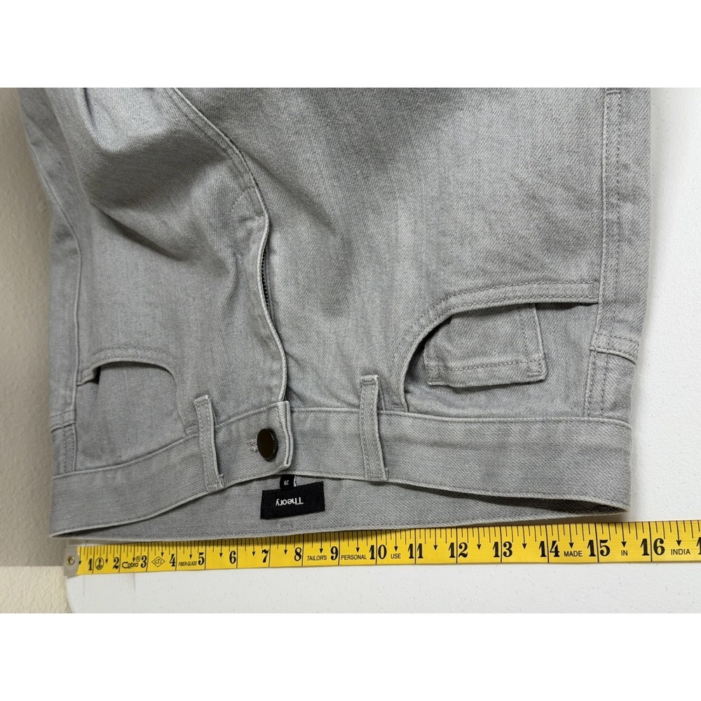 Theory Jeans Womens 29 Gray Treeca D Colored Drill Slim Crop Casual Comfortable - Picture 7 of 9